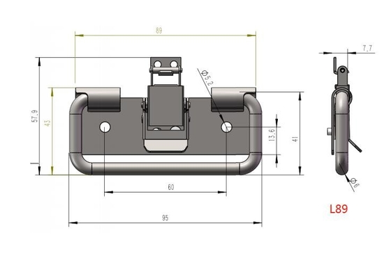 L89 Poignée De Poitrine Pliable En Acier Inoxydable Avec Basculer Le Loquet