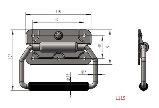 L115 Poignée De Poitrine Pliable En Acier Inoxydable Pour Boîte À Outils Boîte À Air